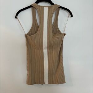 BLANC NOIR Color Block Tank Top Tan/white Size L